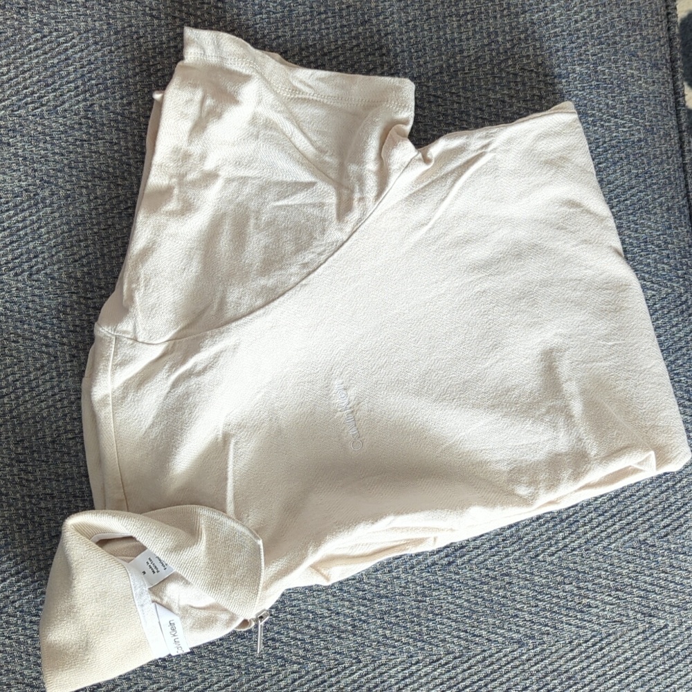 Calvin Klein Cream Zip Polo Shirt